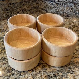 Natural Wood Bowl Set